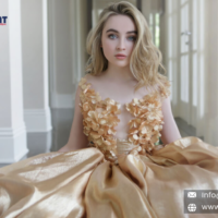 Sabrina Carpenter Stuns in Plunging Gold Dress at L.A. After-Party Celebrating Her Shows